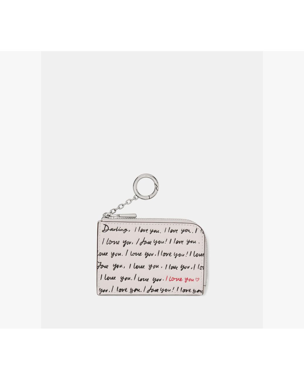 Kate Spade White Embossed Leather Mini Zip Card Case