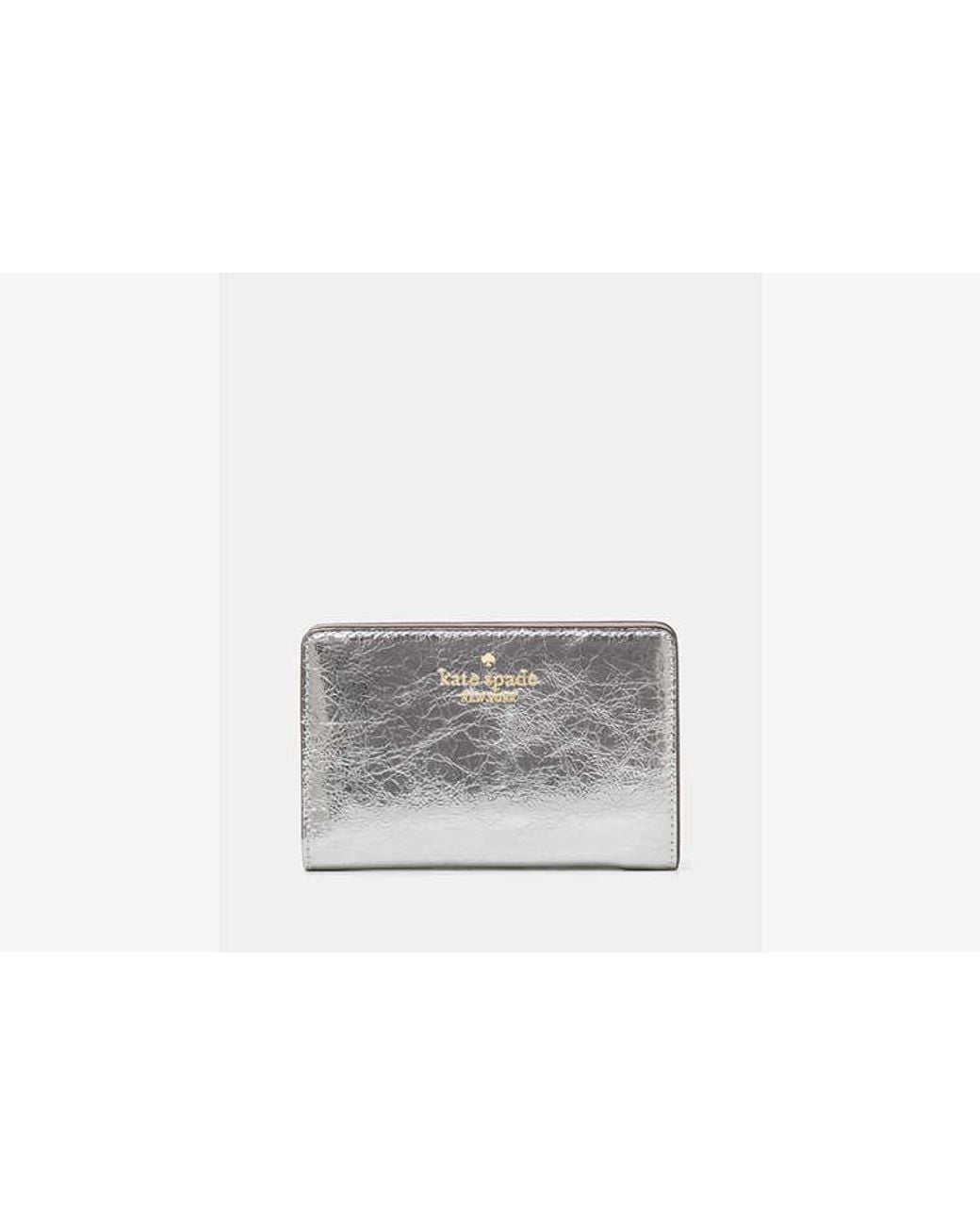 Kate Spade Gray Madison Metallic Medium Bifold Wallet