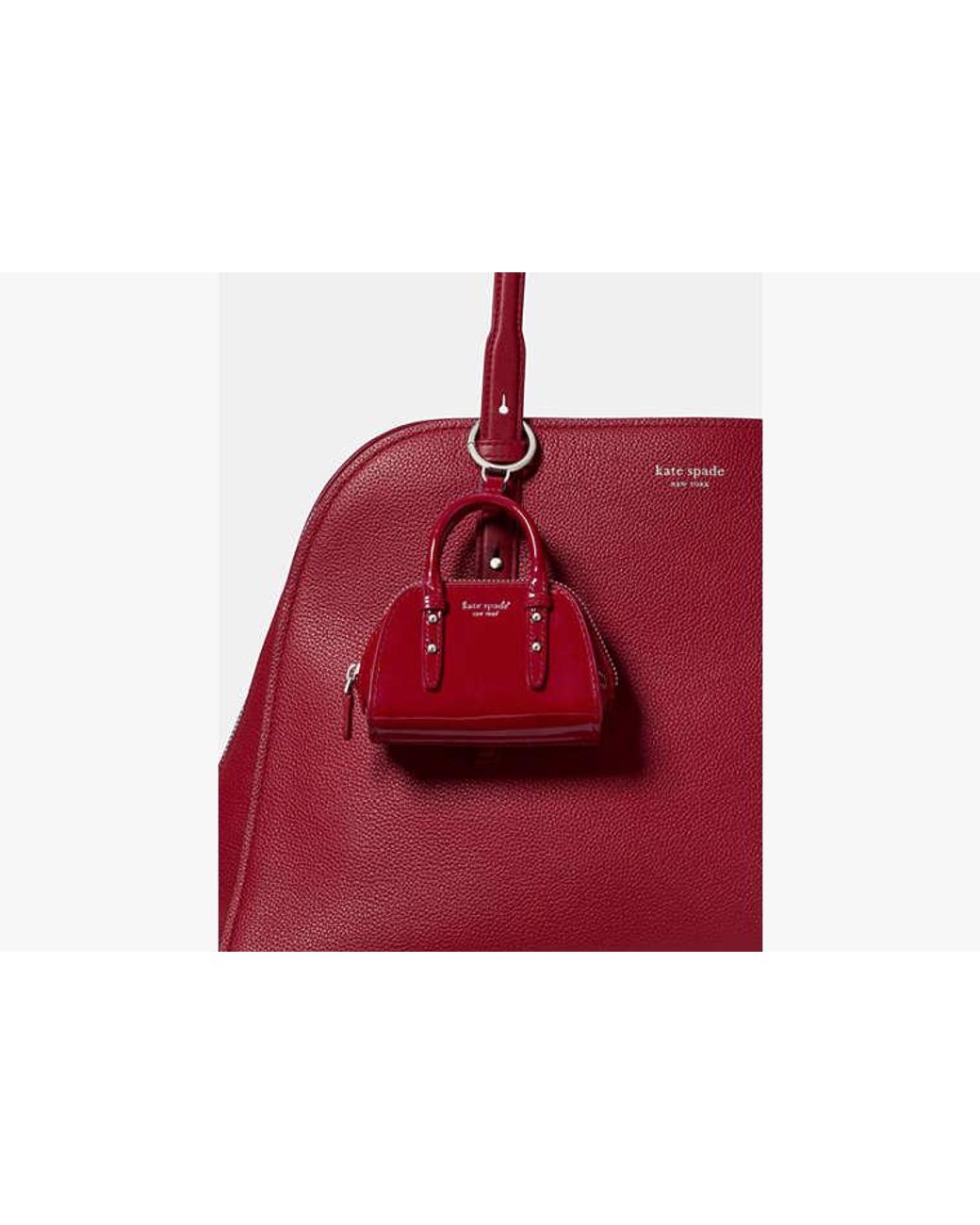 Kate Spade Red Charmed Patent Nano Carryall Bag Charm