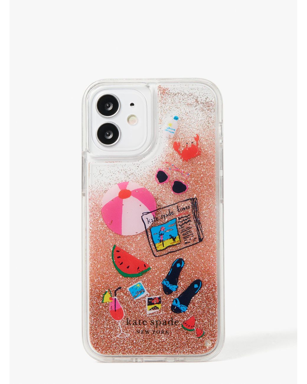 Kate Spade Pool Party Liquid Glitter Iphone 12 Mini Case Lyst