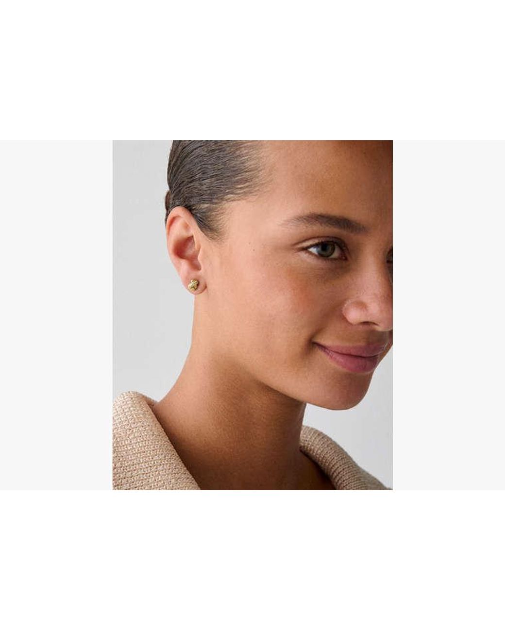 Kate Spade White Kate Spade Sailor's Knot Pave Studs