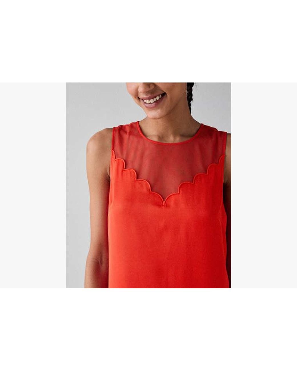 Kate Spade Red Scallop Shift Dress