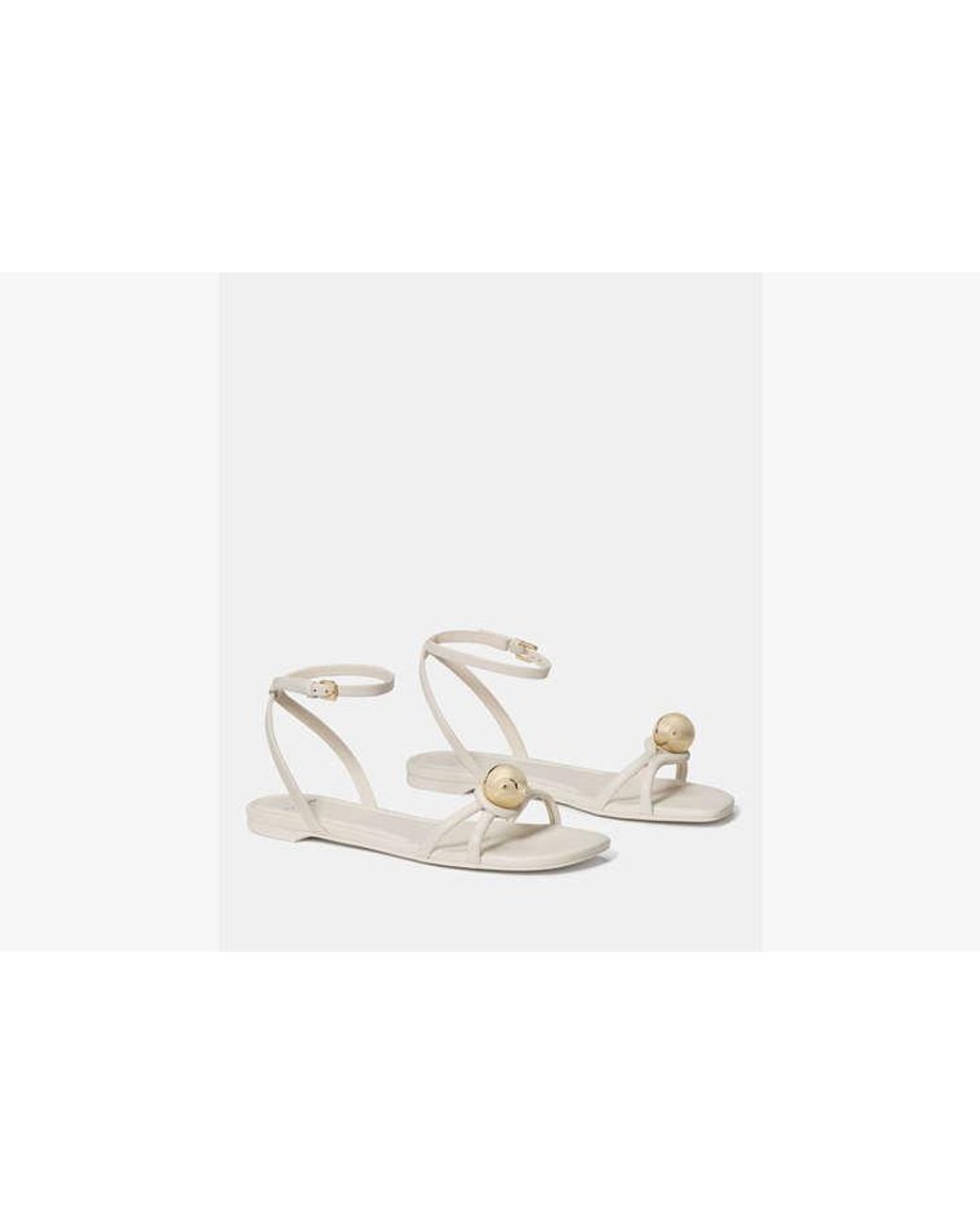 Kate Spade White Harmony Smooth Leather Flat Sandal