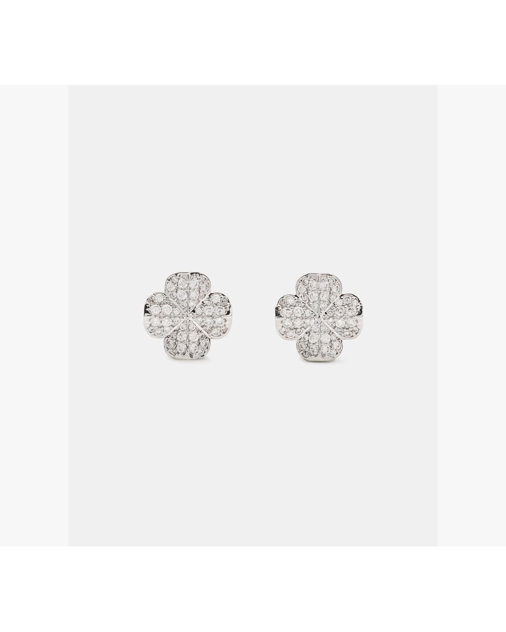 Kate Spade White Kate Spade Spade Flower Pave Stud Earring