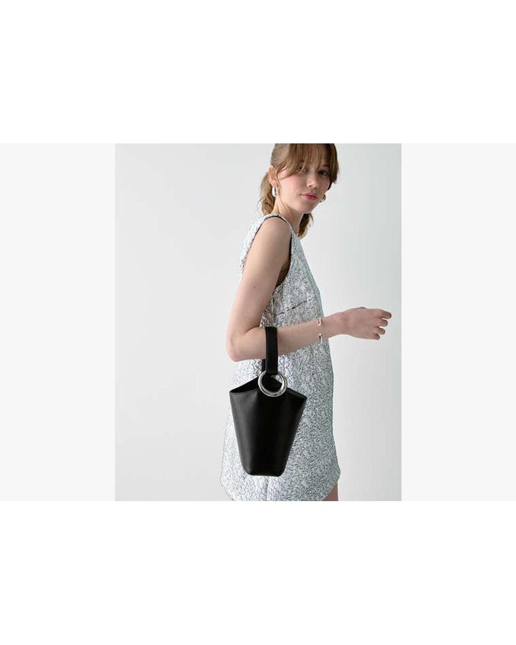 Kate Spade Black Kate Spade Halo Mini Leather Bucket Bag