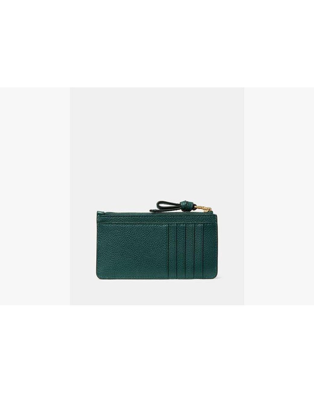 Kate Spade Green Loop Pebbled Leather Ew Zip Card Case