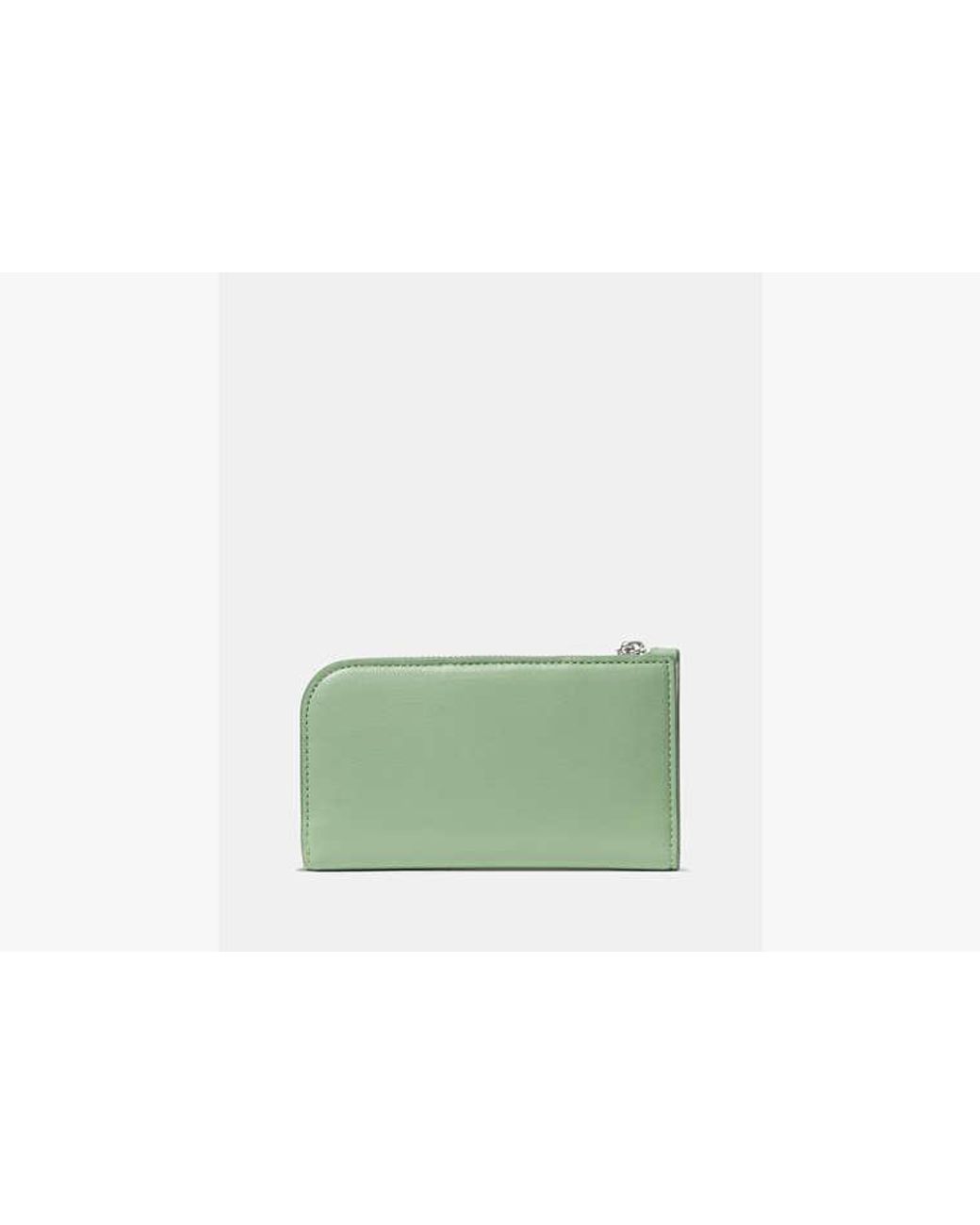 Kate Spade Green Halo Fine Grain Leather Small Slim Bifold Wallet
