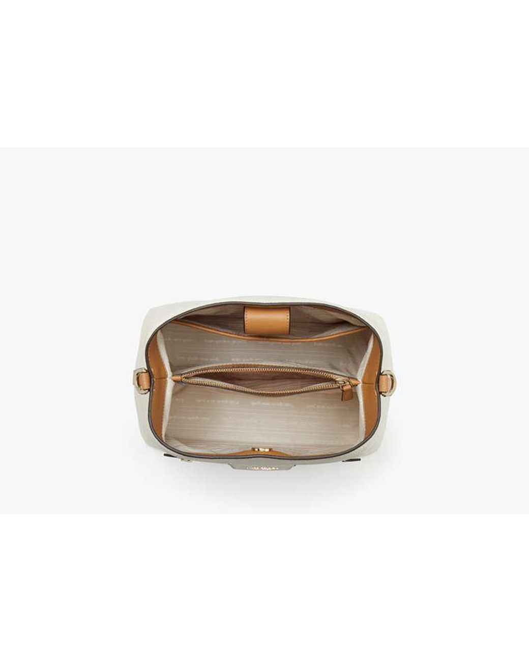 Kate Spade White Kate Spade Hudson Colorblocked Pebbled Leather Shoulder Bag
