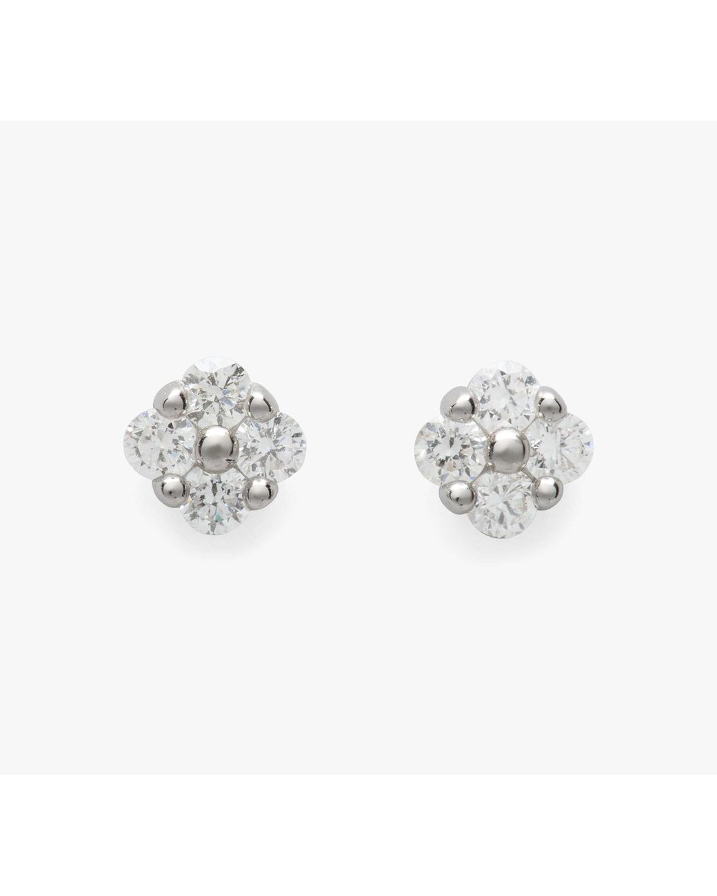 Kate Spade White Fine Time To Shine Diamond Flower Studs