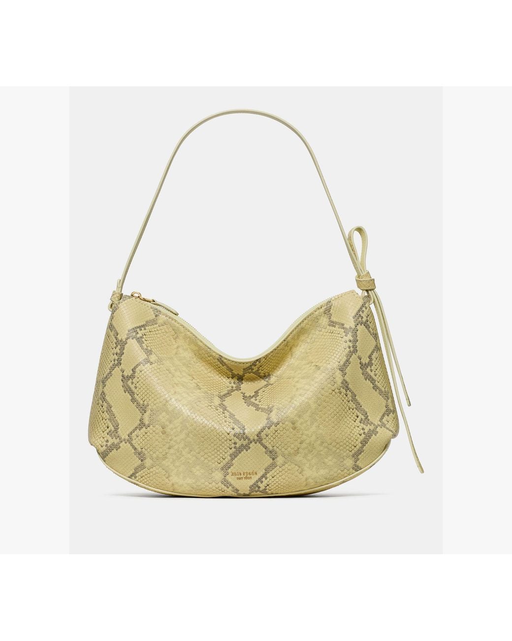 Kate Spade Gray Loop Snake Embossed Large Shoulder Bag