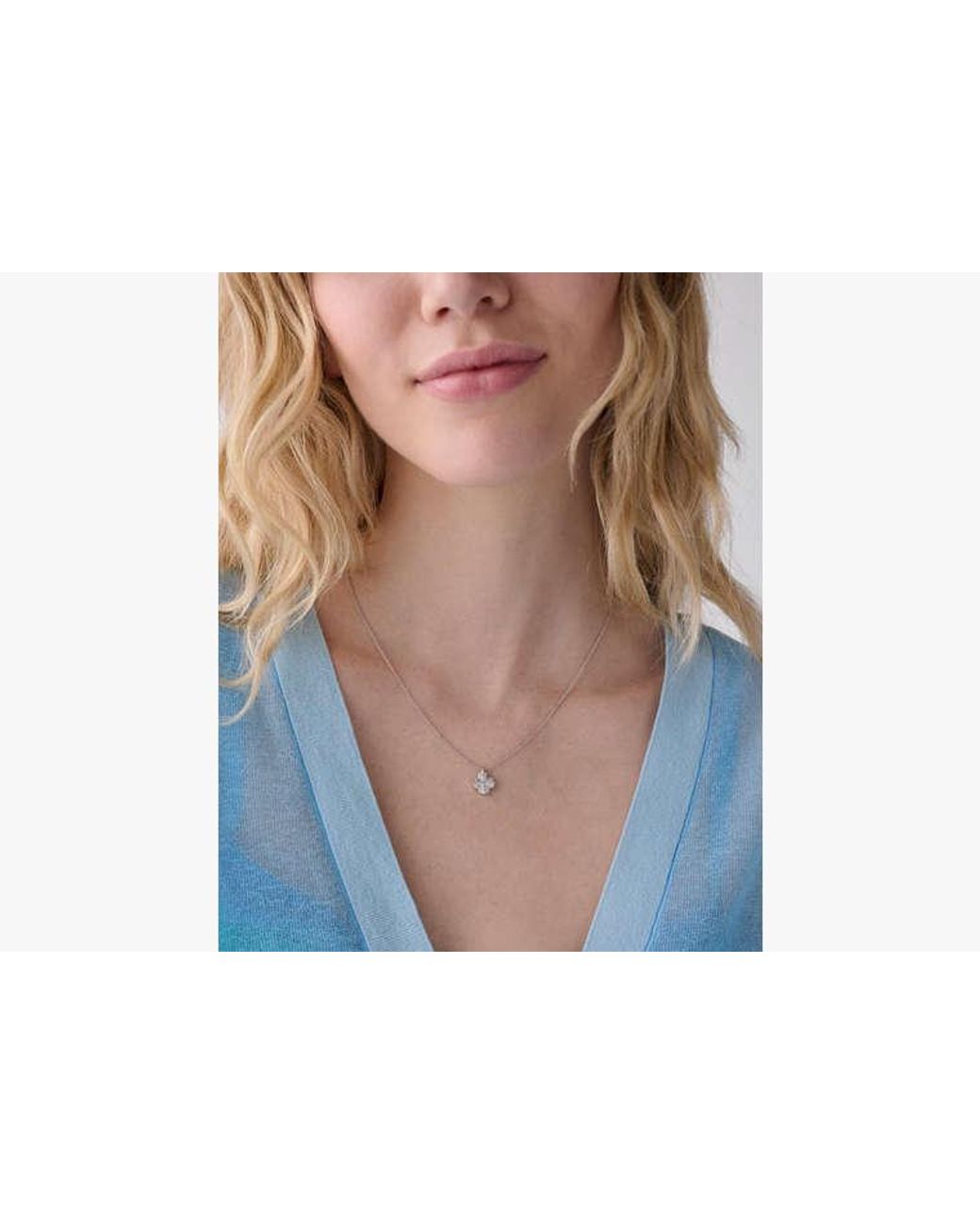 Kate Spade White Flower Pave Mini Pendant