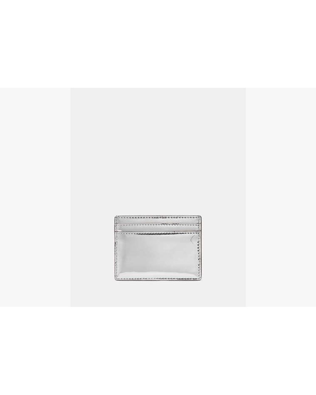 Kate Spade White Bridget Mirror Metallic Small Slim Card Holder