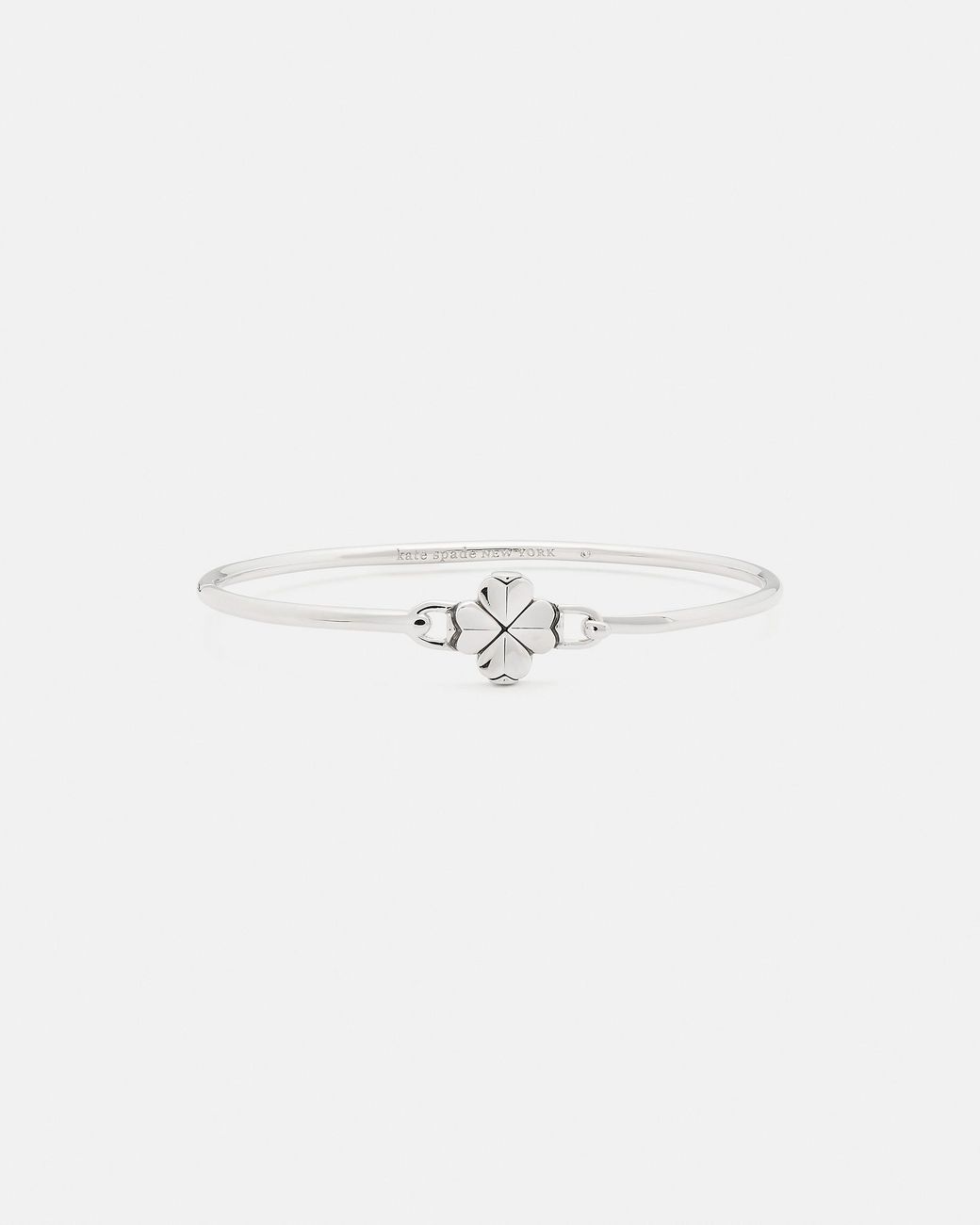 Kate Spade Flower Solitaire Thin Bangle in White | Lyst
