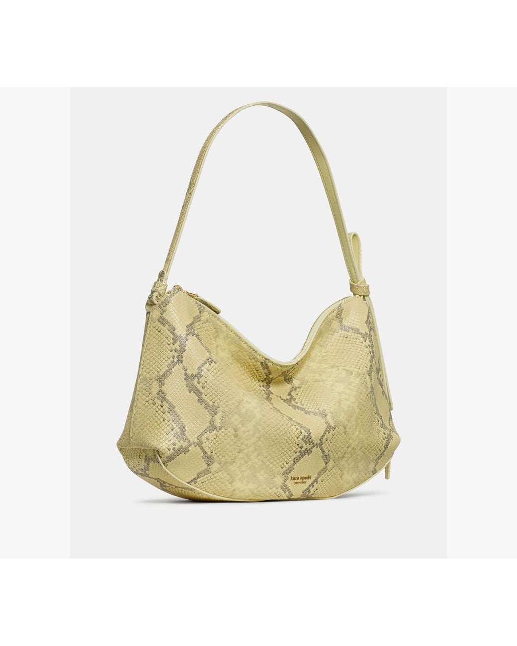 Kate Spade Gray Loop Snake Embossed Large Shoulder Bag