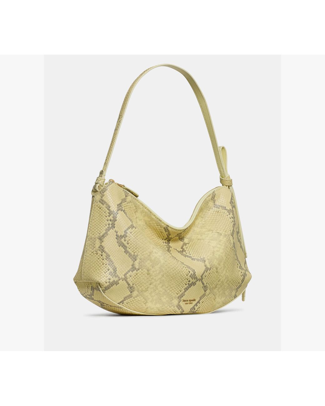 Kate Spade Gray Loop Snake Embossed Large Shoulder Bag