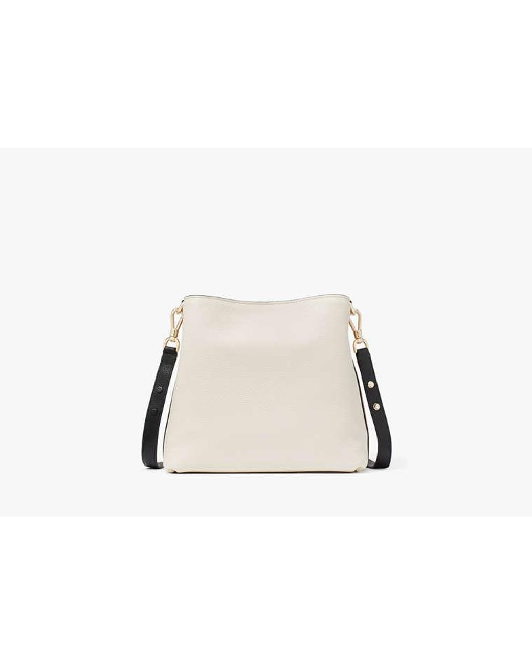 Kate Spade White Kate Spade Hudson Colorblocked Pebbled Leather Shoulder Bag