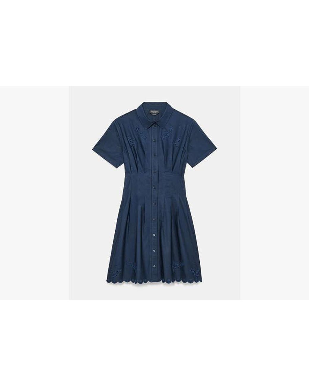 Kate Spade Blue Kate Spade Broderie Anglaise Mini Shirtdress