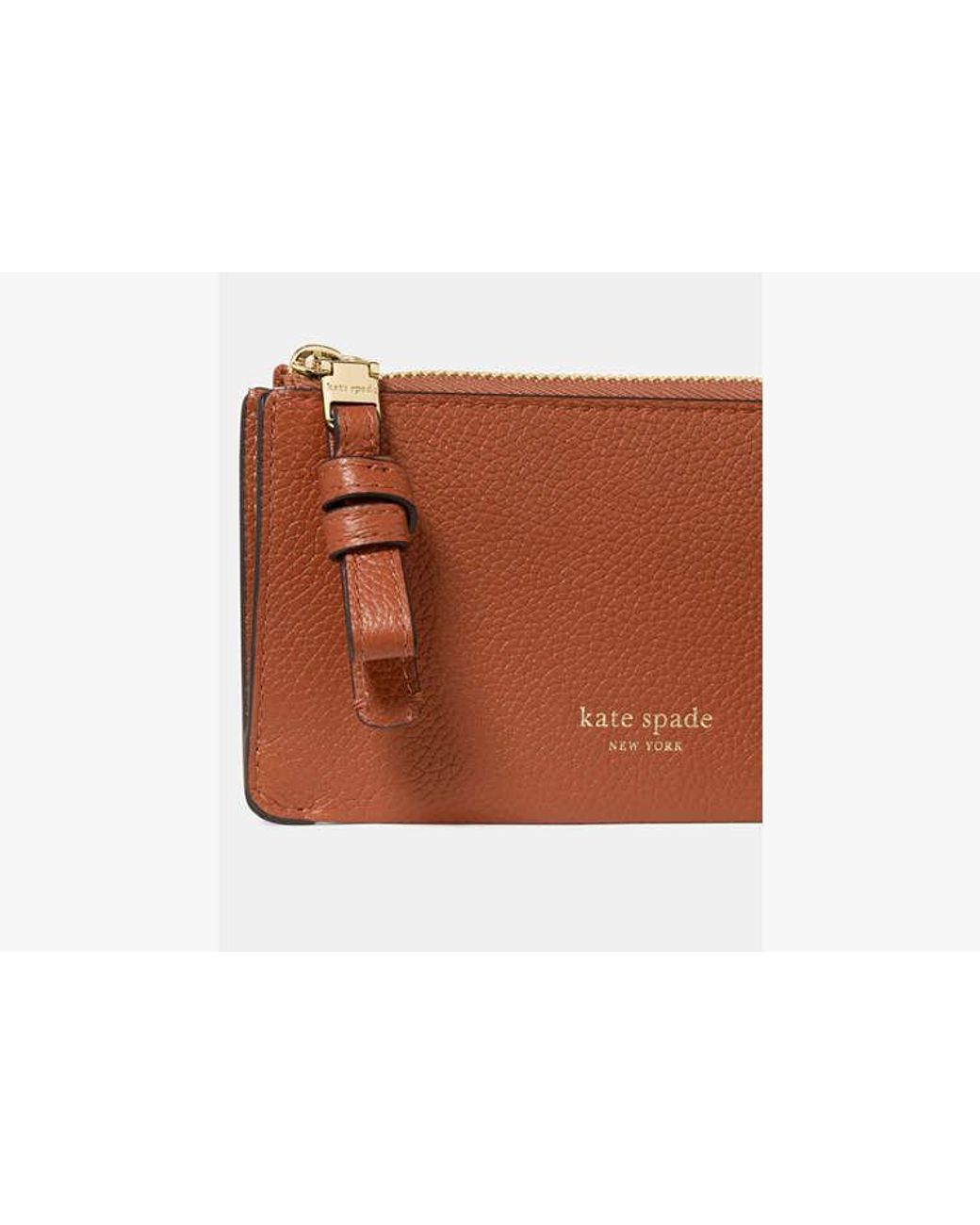 Kate Spade Brown Loop Zip Card Case