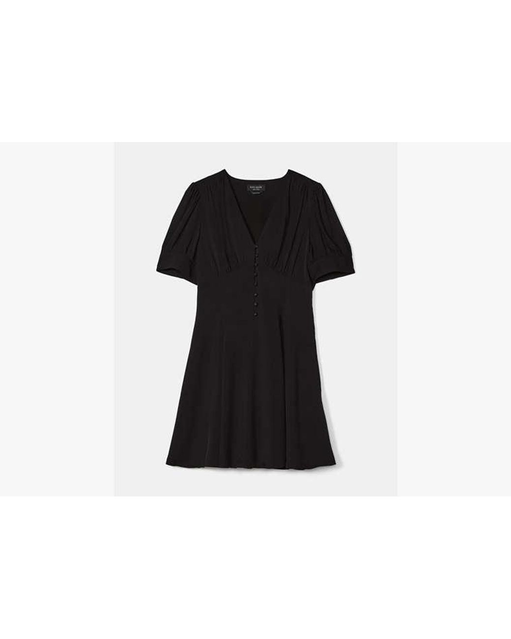 Kate Spade Black Kate Spade Fluid Puff Sleeve Mini Dress