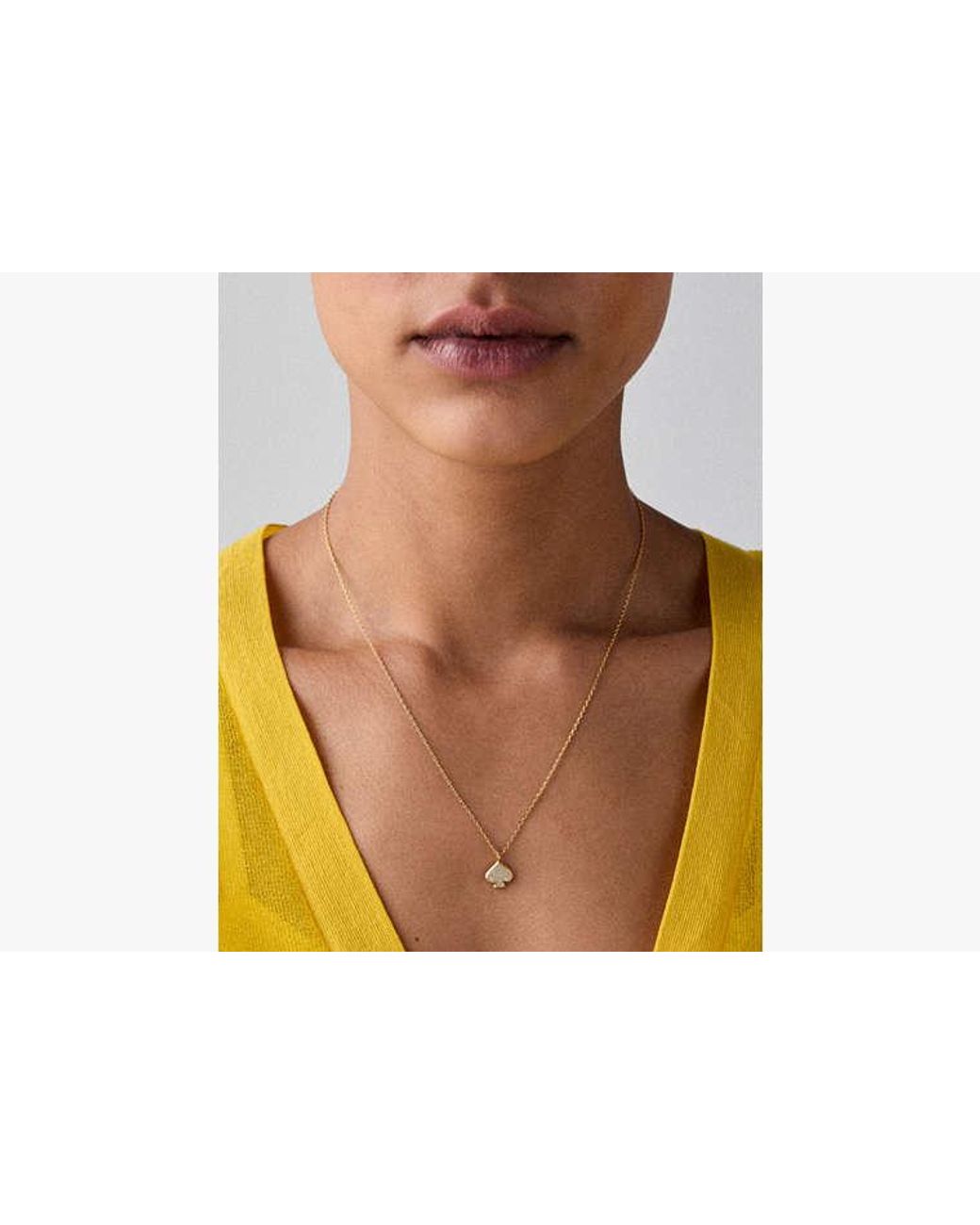Kate Spade White Kate Spade Everyday Spade Pave Mini Pendant Necklace