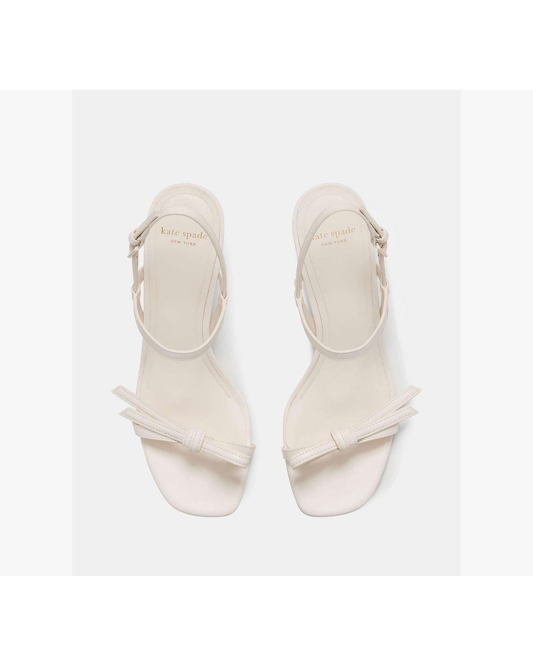 Kate Spade White Kate Spade Loop Kitten Heel Sandals