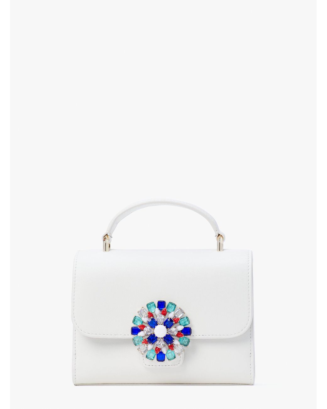 Kate Spade Lovitt Firework Buckle Small Top-handle Bag in White | Lyst