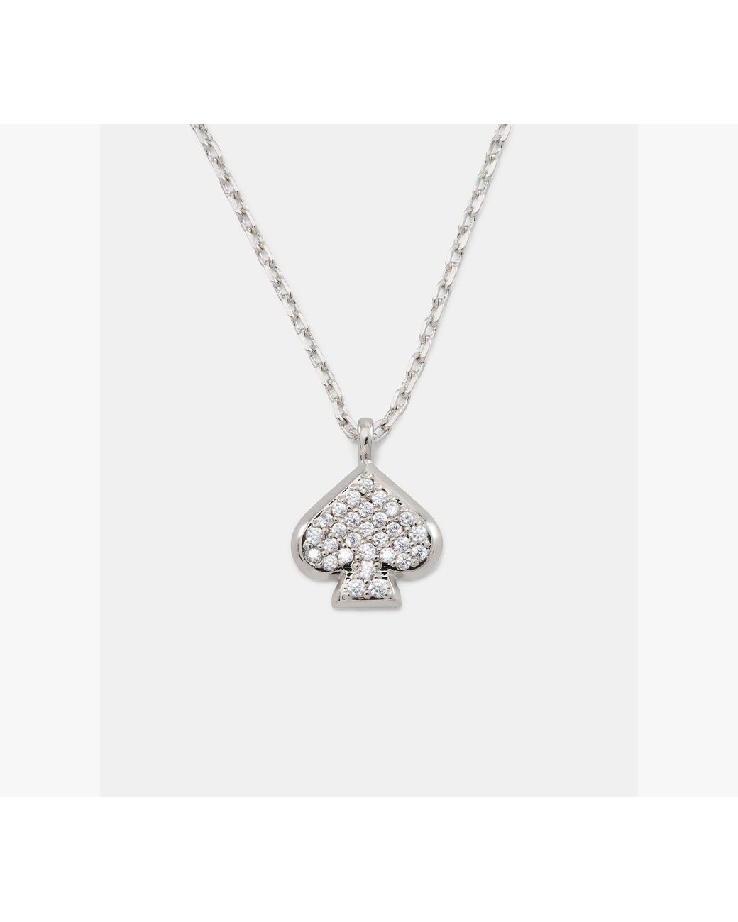 Kate Spade White Kate Spade Everyday Spade Pave Mini Pendant Necklace