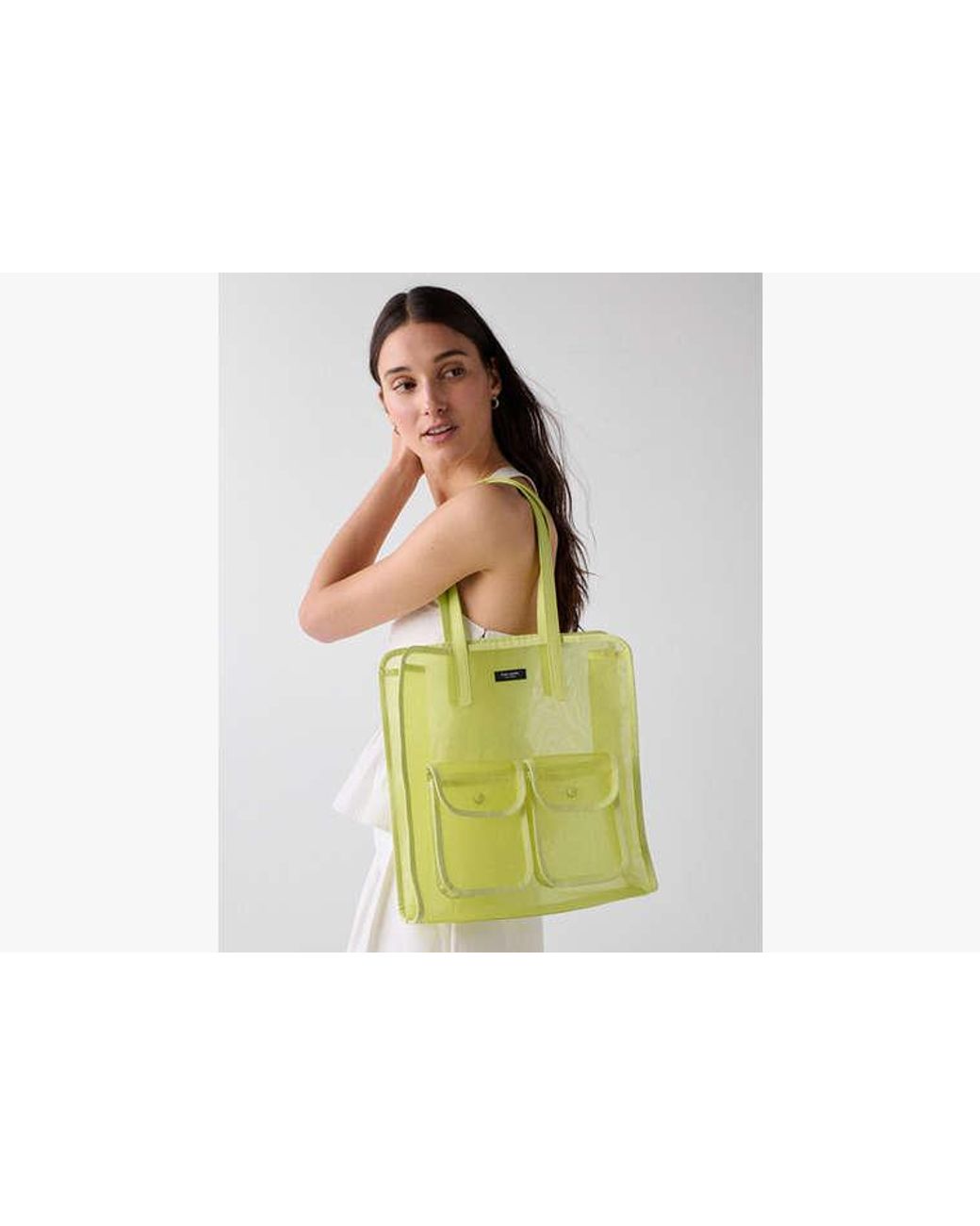 Kate Spade Yellow Breezy Mesh Tote Bag