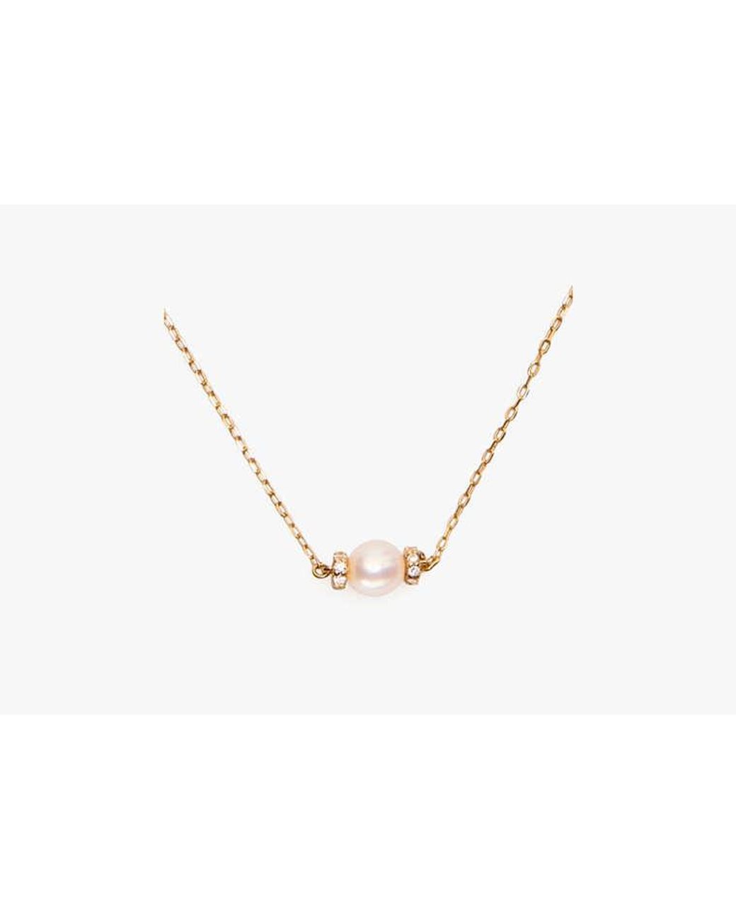 Kate Spade Metallic Kate Spade Fine Meant To Be Pearl & Diamond Pendant