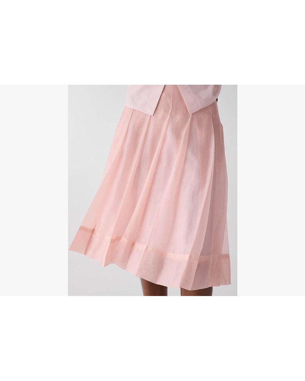 Kate Spade Pink Kate Spade Crinkled Organza Pleated Skirt