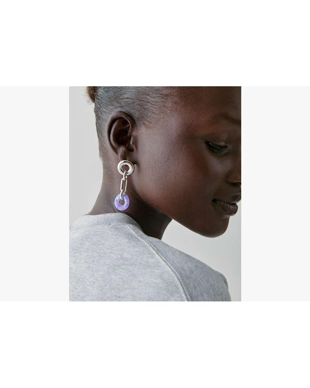 Kate Spade White Interlock Linear Dangle Earrings