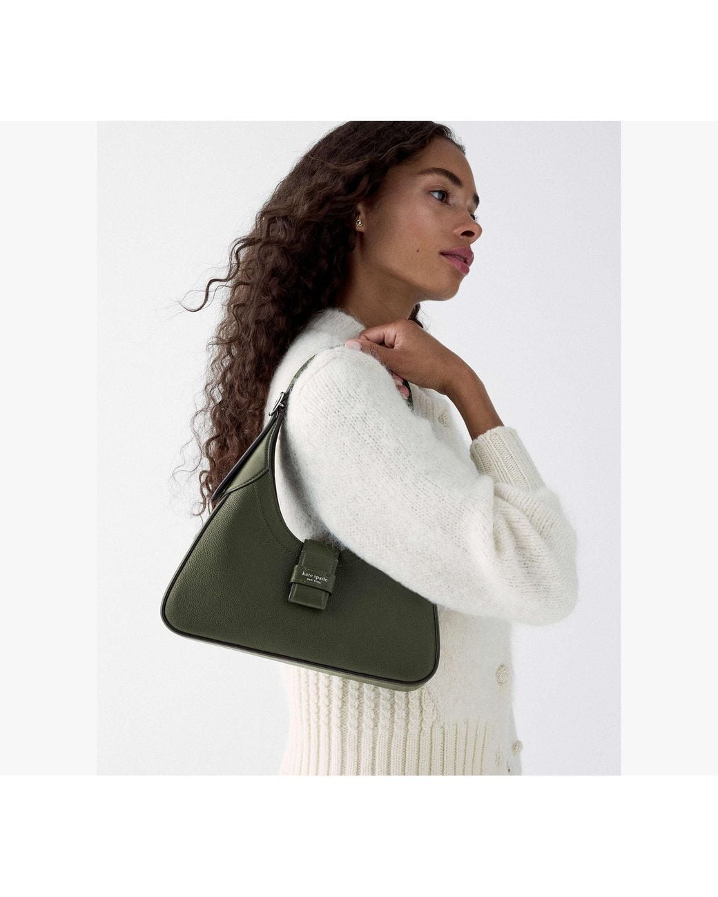 Pebbeld Kate Spade Nouveau Pebbled Leather Shoulder Bag in Green | Lyst