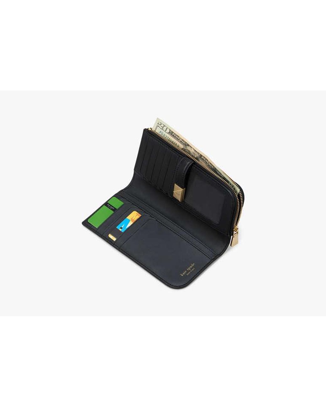 Kate Spade Black Kate Spade Deco Zip Slim Wallet
