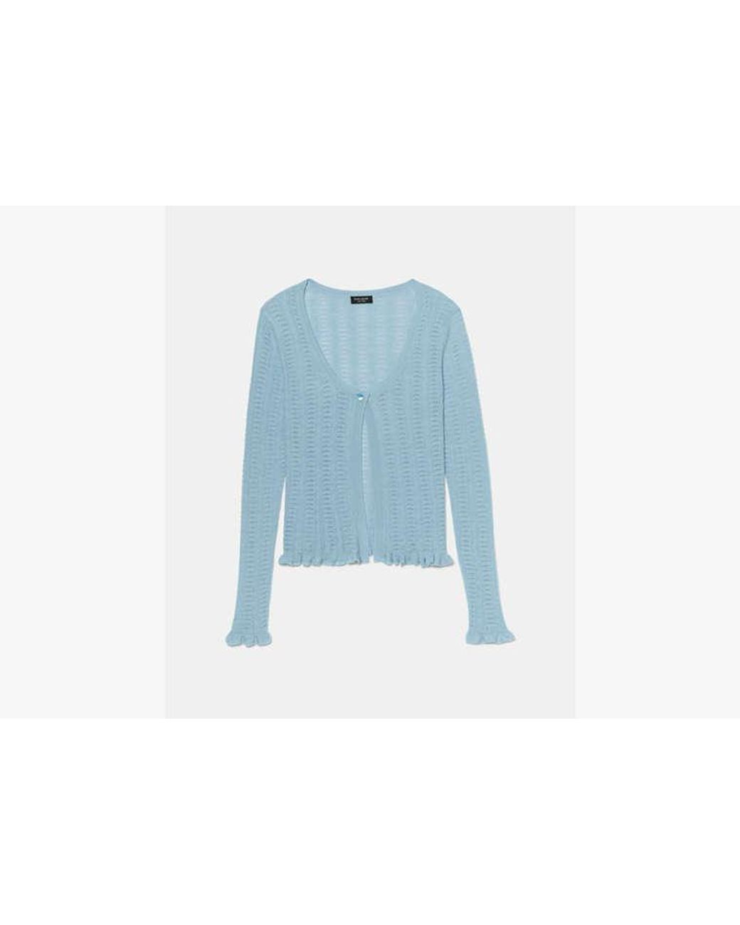 Kate Spade Blue Kate Spade Pointelle Lace Knit Cardigan Top