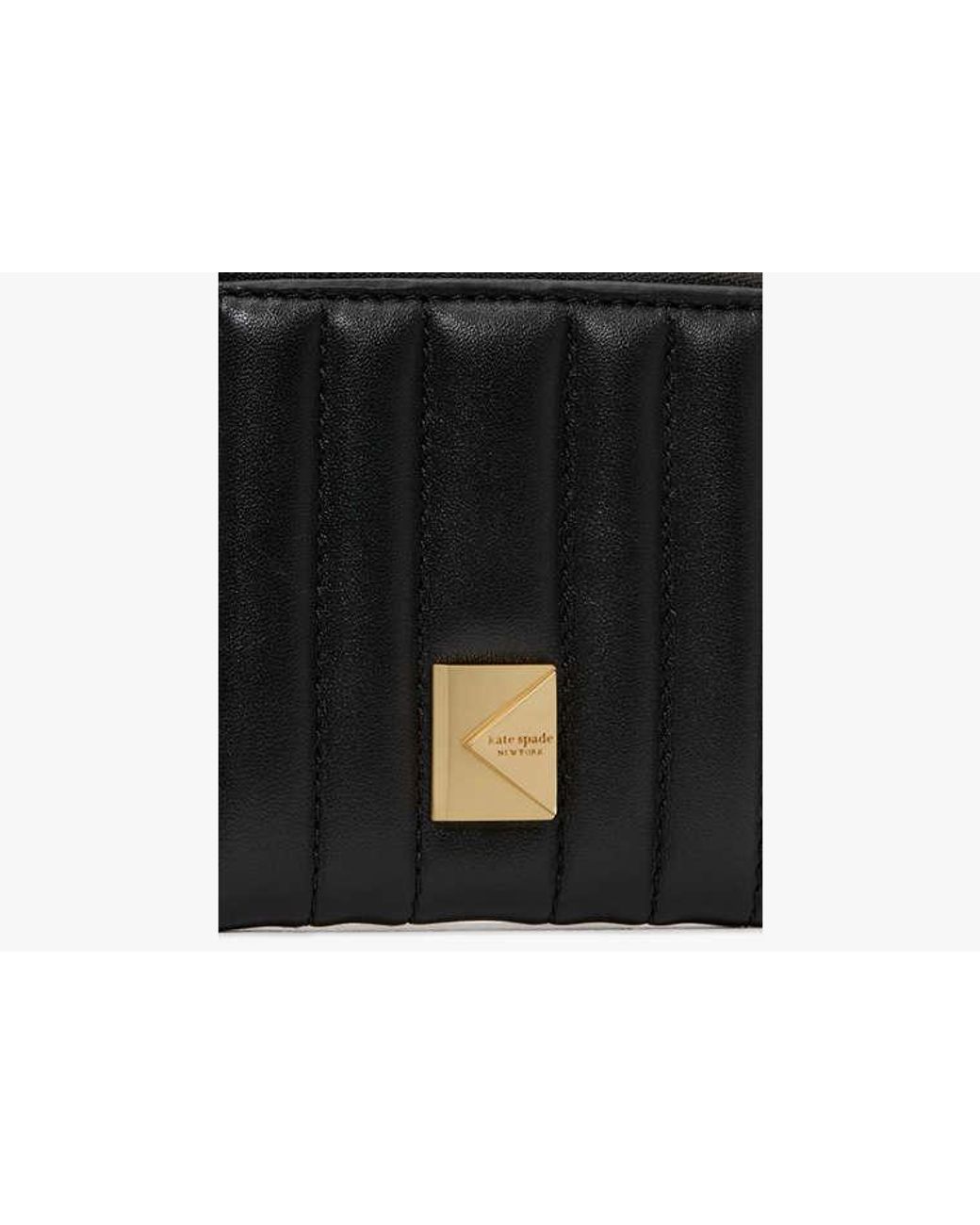 Kate Spade Black Kate Spade Deco Quilted Card Case Wristlet