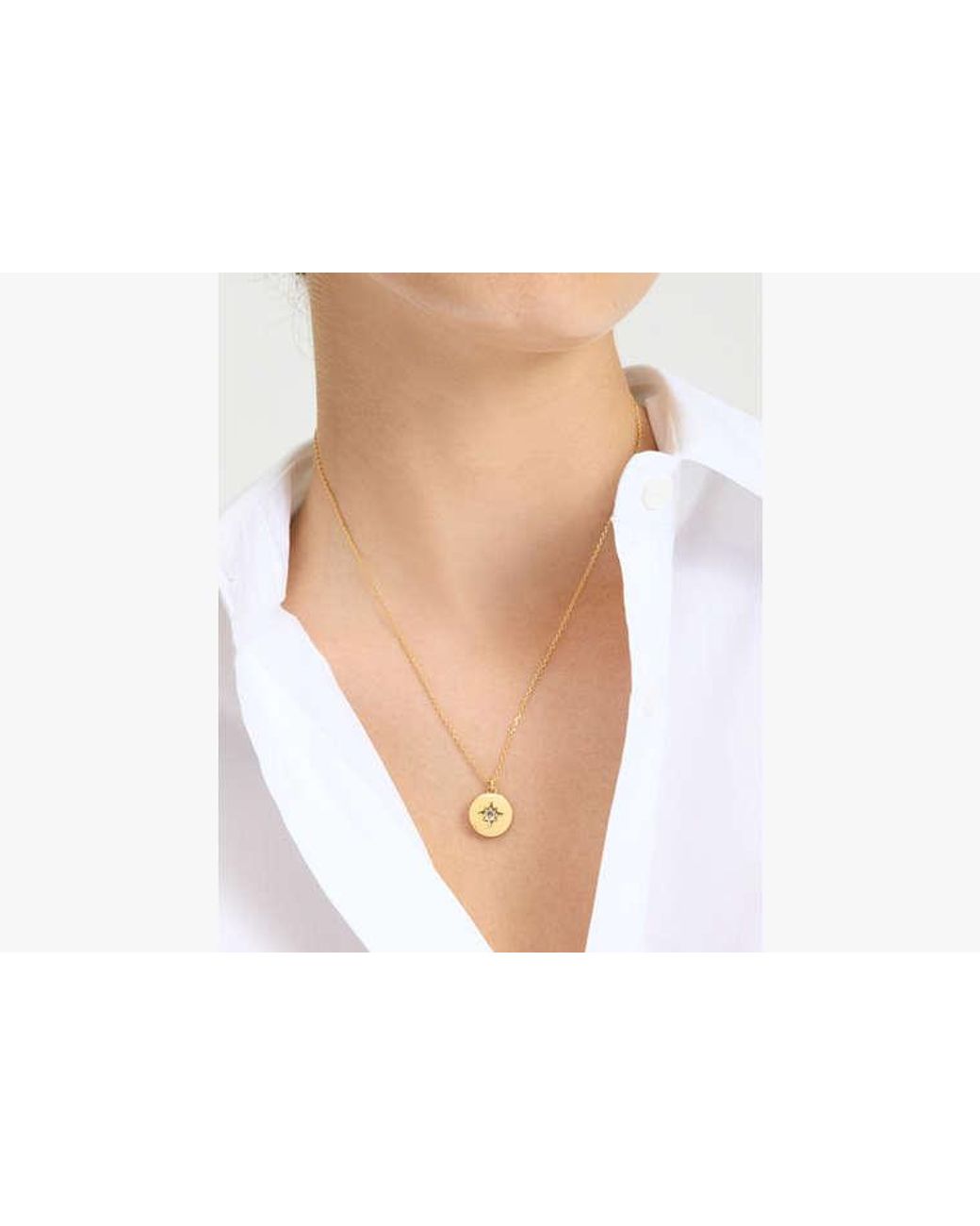 Kate Spade White Kate Spade The Color Spark Collection Clear Inspire Medallion Necklace