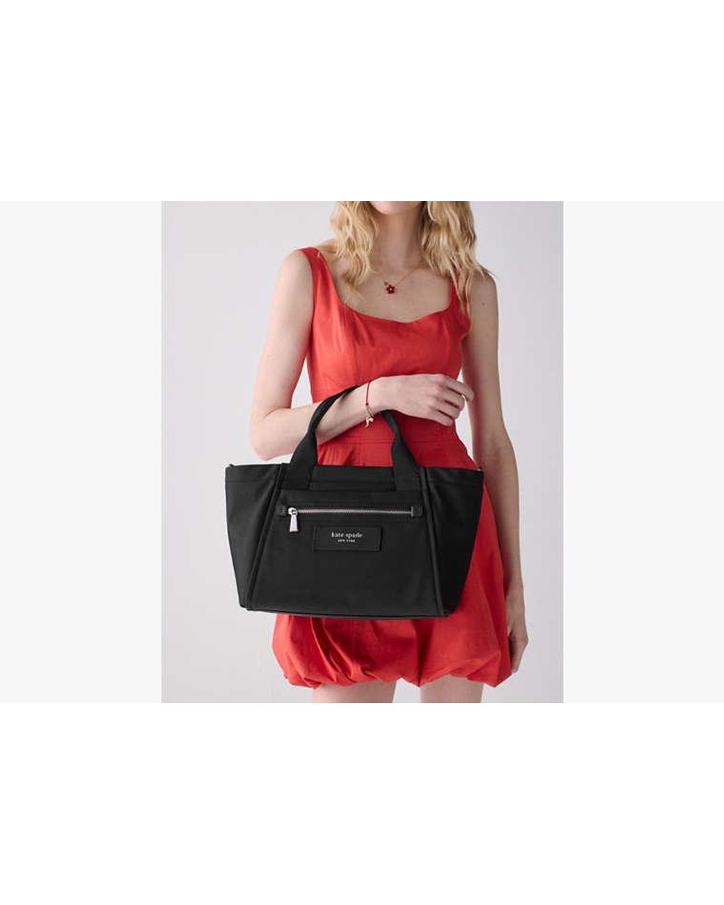 Kate Spade Black Dash Nylon Tote Bag