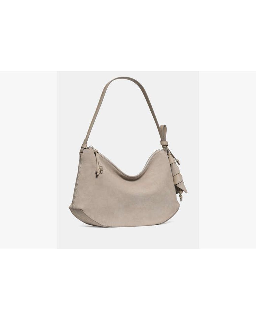 Kate Spade Natural Kate Spade Loop Suede Large Shoulder Bag