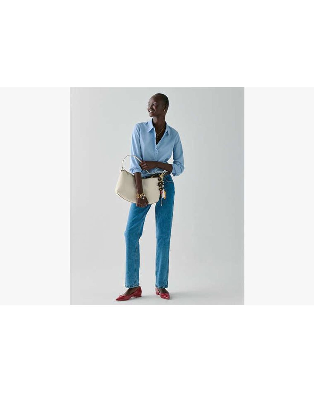 Kate Spade Blue Kate Spade Oxford Scallop Shirt