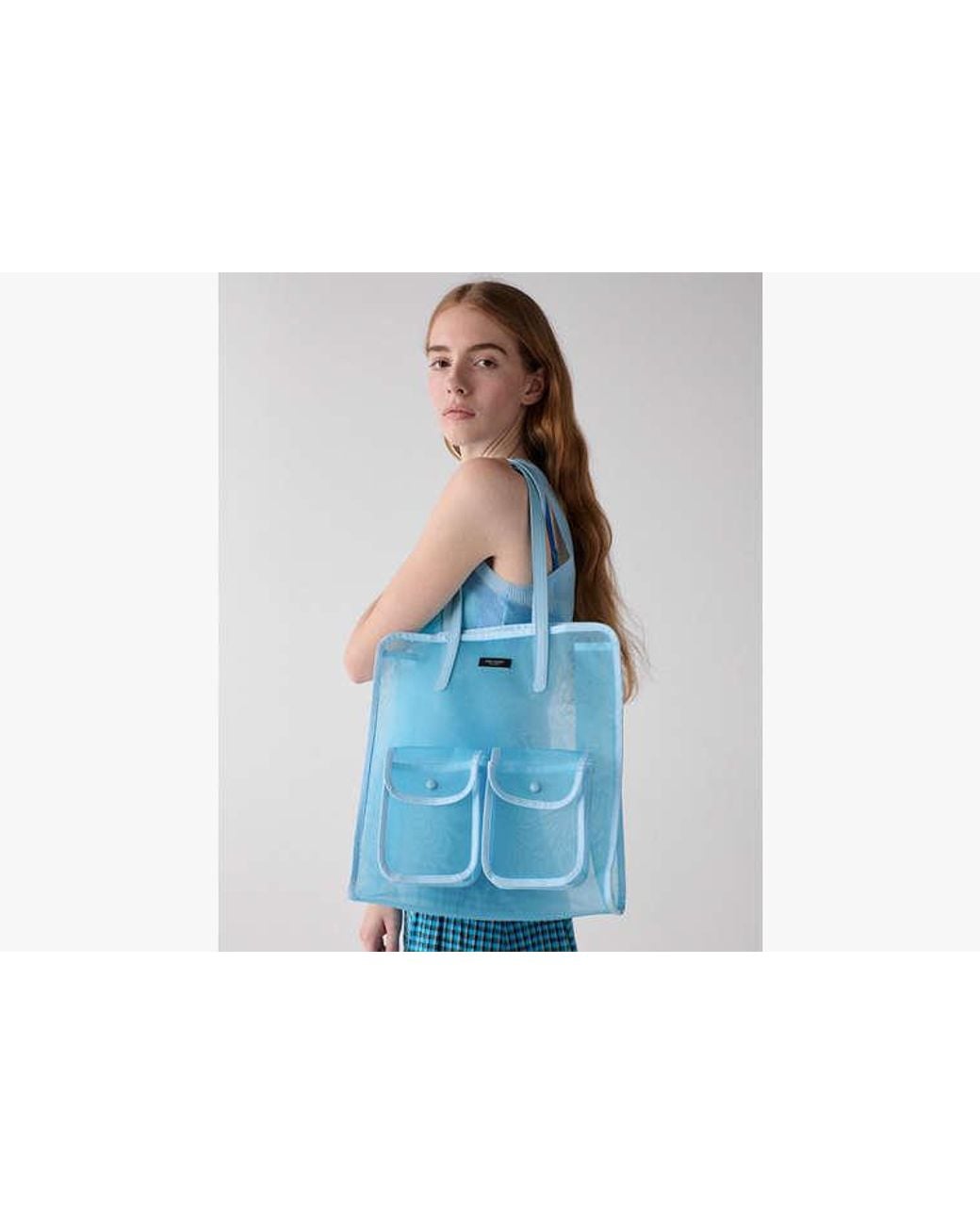 Kate Spade Blue Breezy Mesh Tote Bag