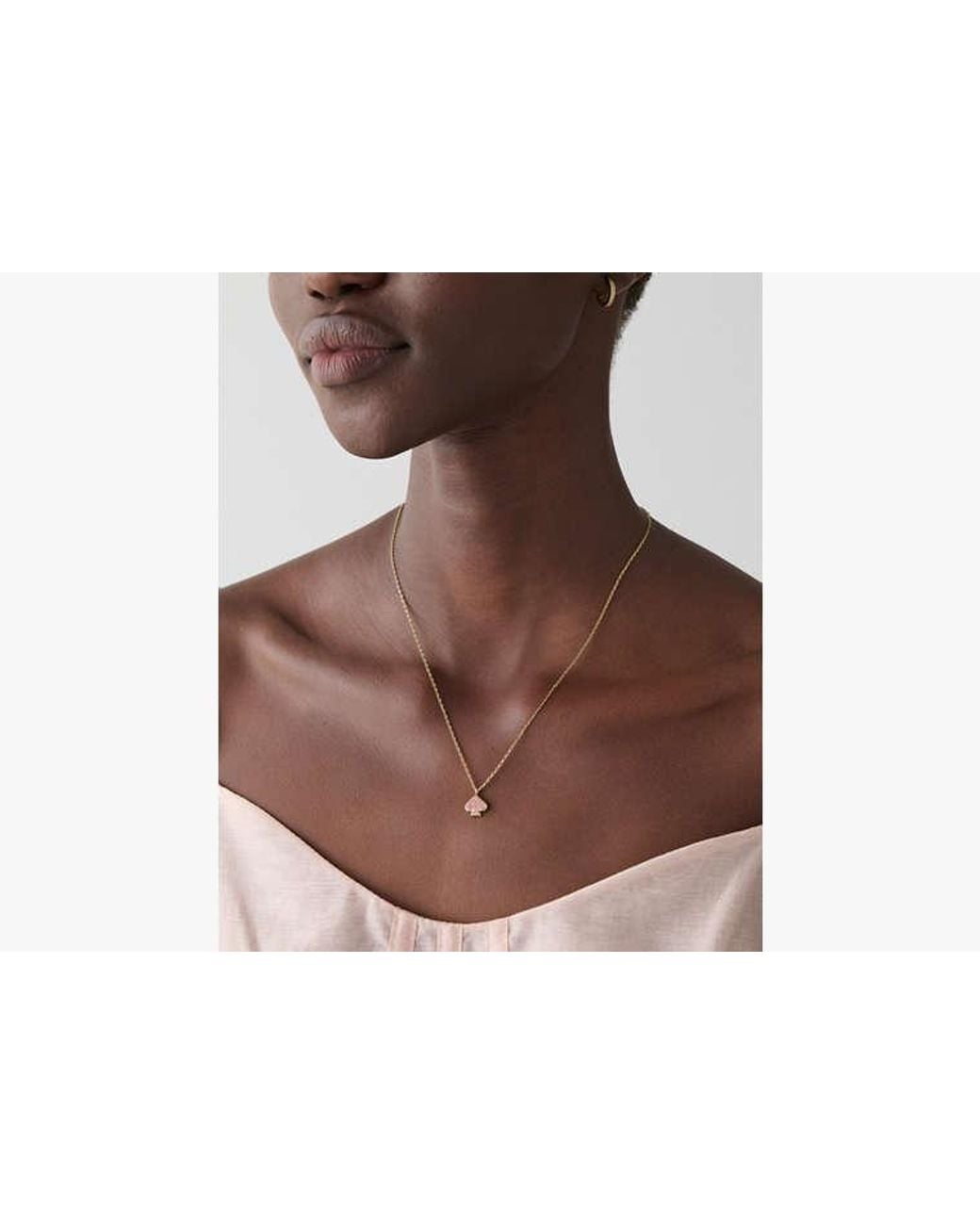 Kate Spade White Everyday Spade Pave Mini Pendant