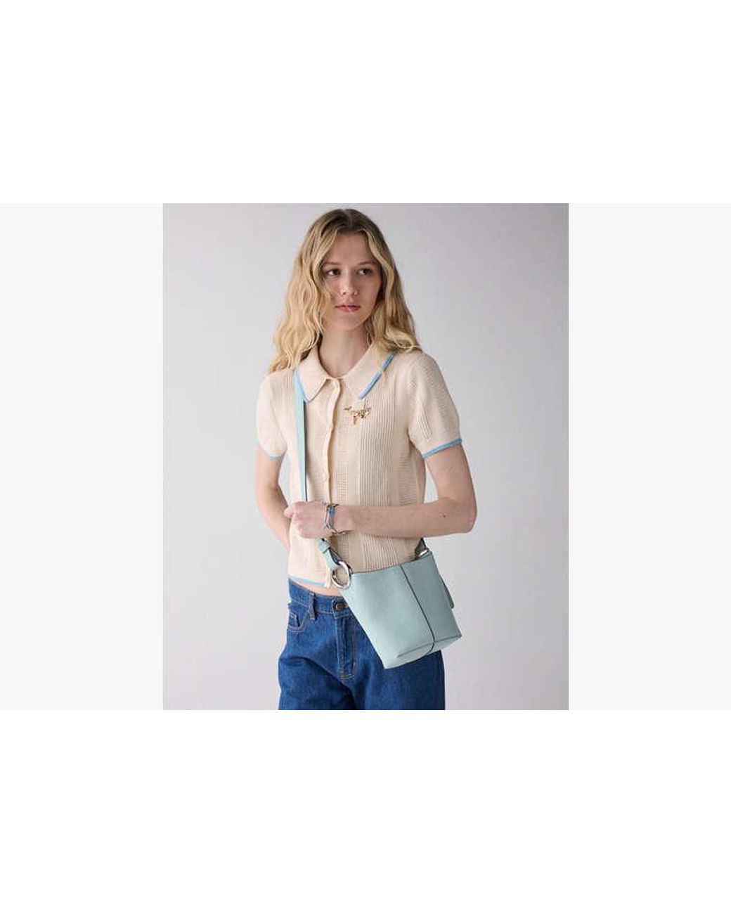 Kate Spade Blue Halo Mini Bucket Bag