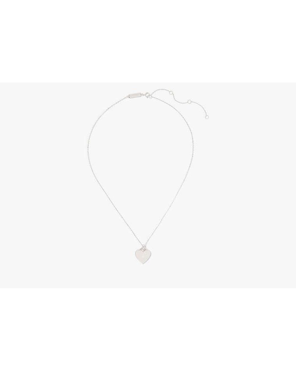 Kate Spade White Kate Spade Fine Meant To Be Heart Pendant