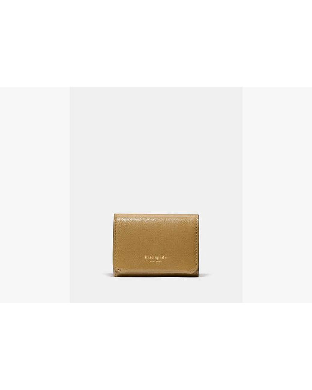 Kate Spade Natural Kate Spade Halo Glazed Card Case Trifold Wallet