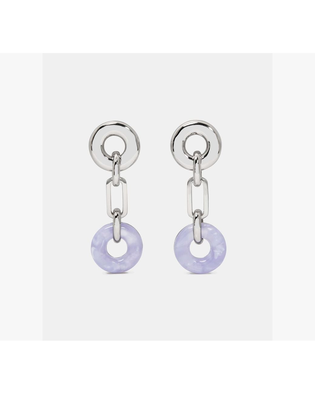 Kate Spade White Interlock Linear Dangle Earrings