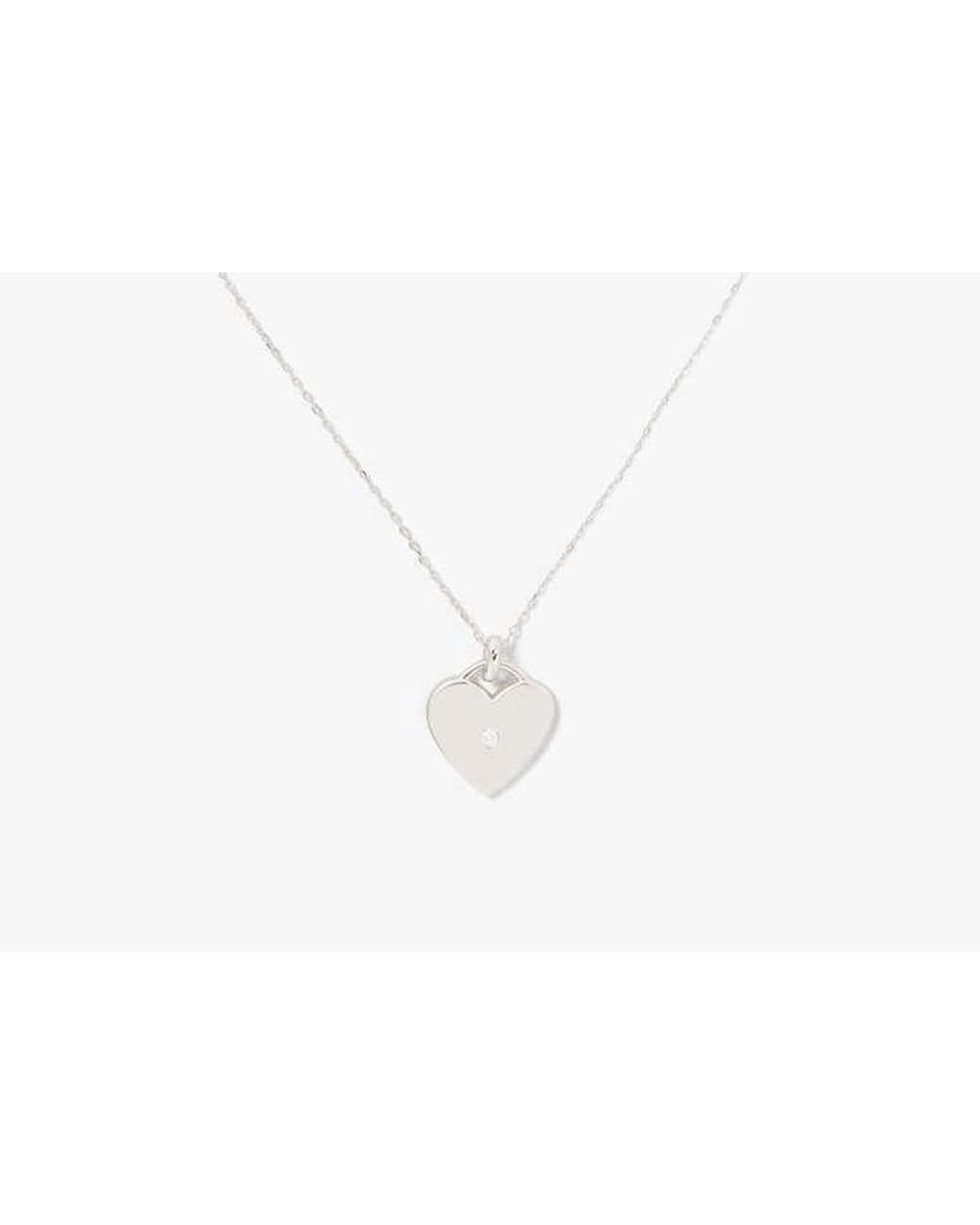 Kate Spade White Kate Spade Fine Meant To Be Heart Pendant