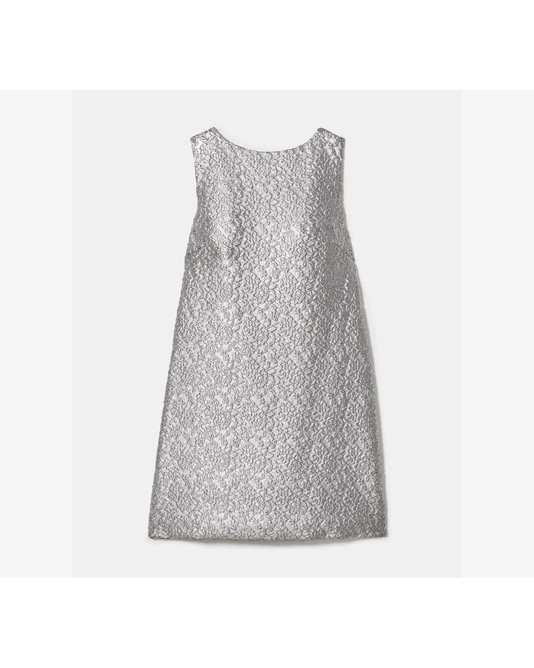 Kate Spade Gray Foil Lace Shift Dress
