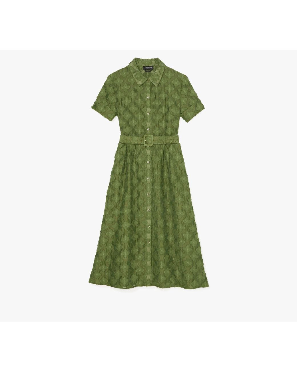 Kate Spade Belted Midi Shirt Dress in Green | Lyst