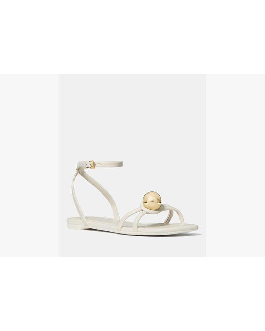 Kate Spade White Harmony Smooth Leather Flat Sandal
