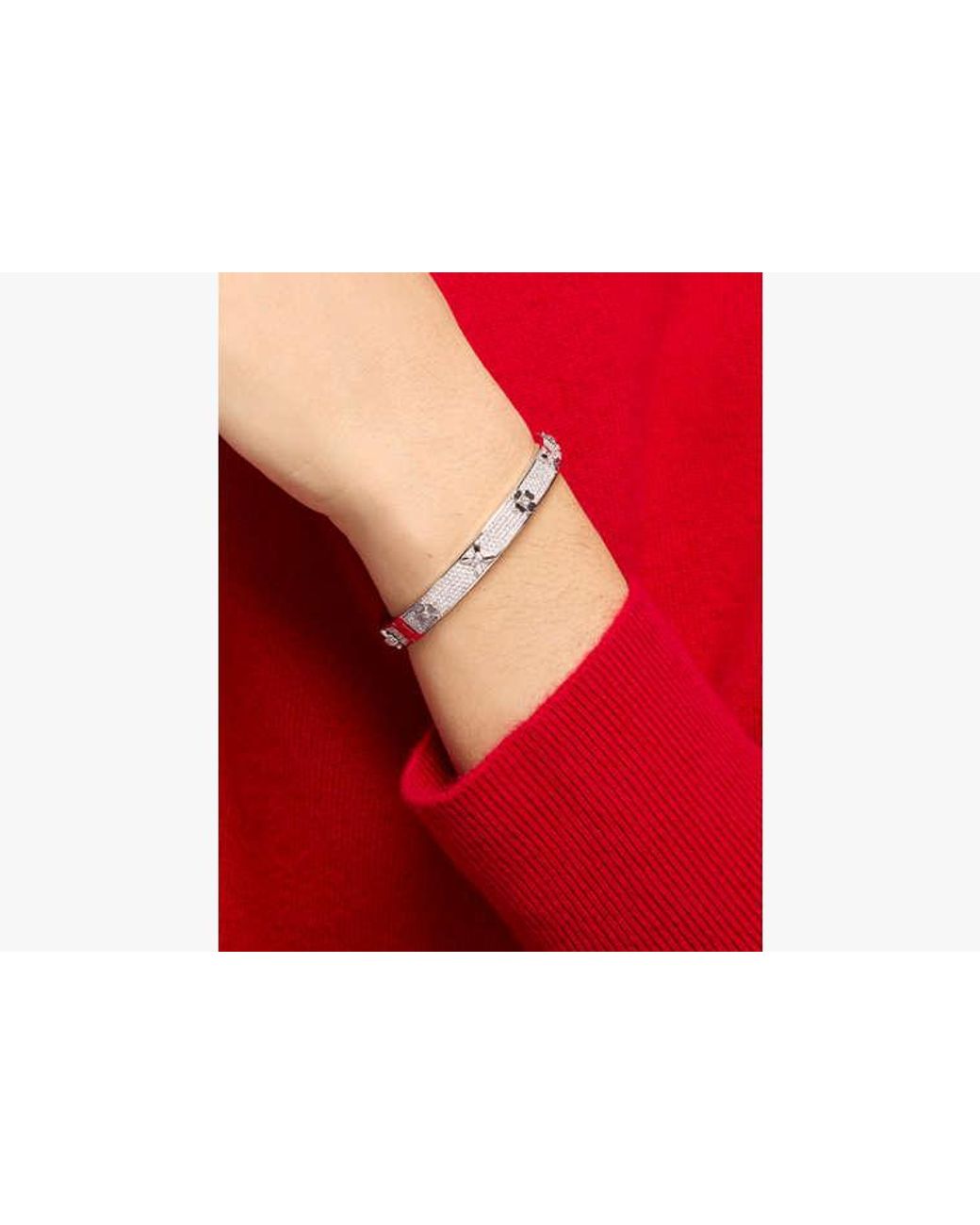 Kate Spade Gray Heritage Bloom Hinged Bangle